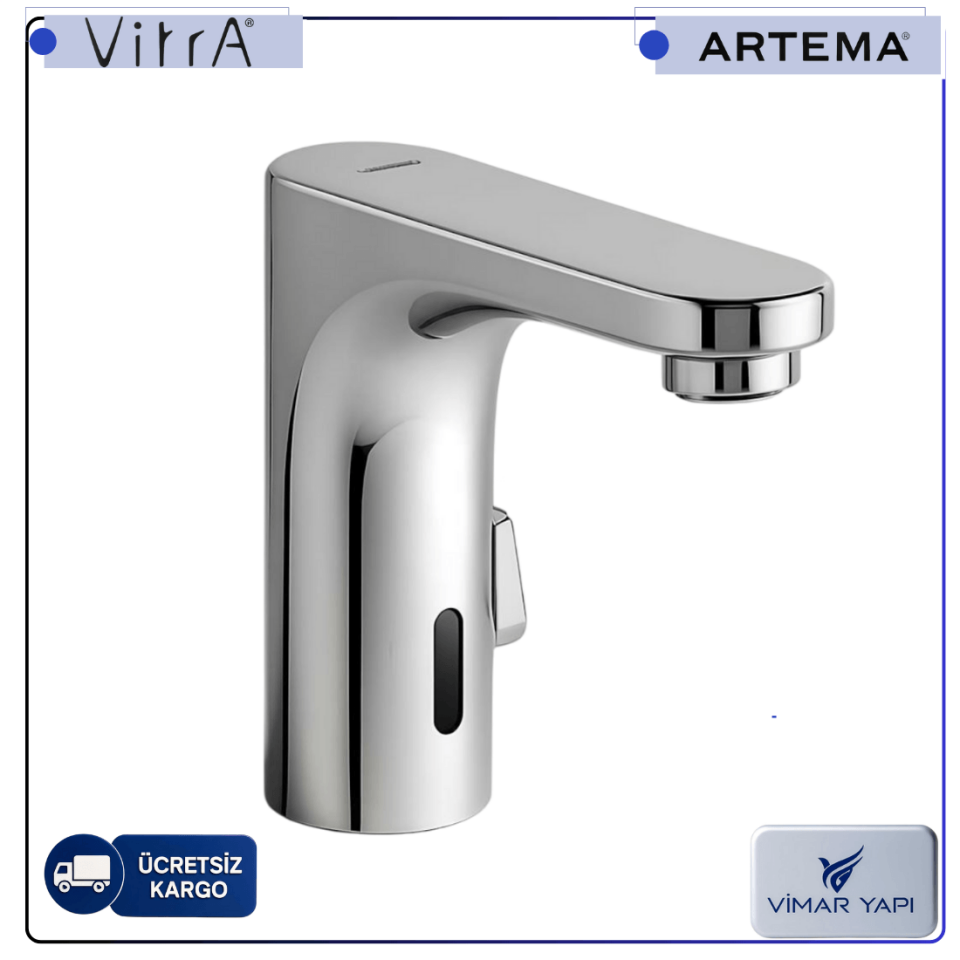 A47122 Root Round Temassız Lavabo Bataryası (Çift Su Girişli)