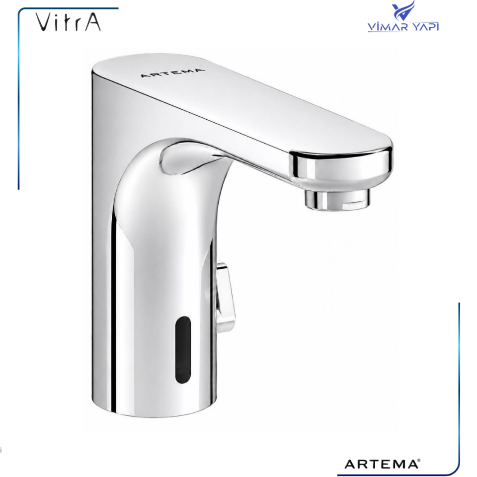 A47122 Root Round Temassız Lavabo Bataryası (Çift Su Girişli)