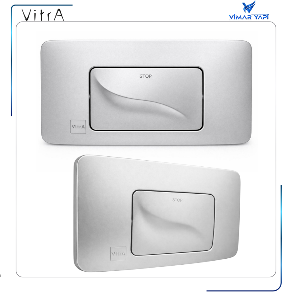 790-5085  Tek Basmalı Mat Krom Kumanda paneli (Set)