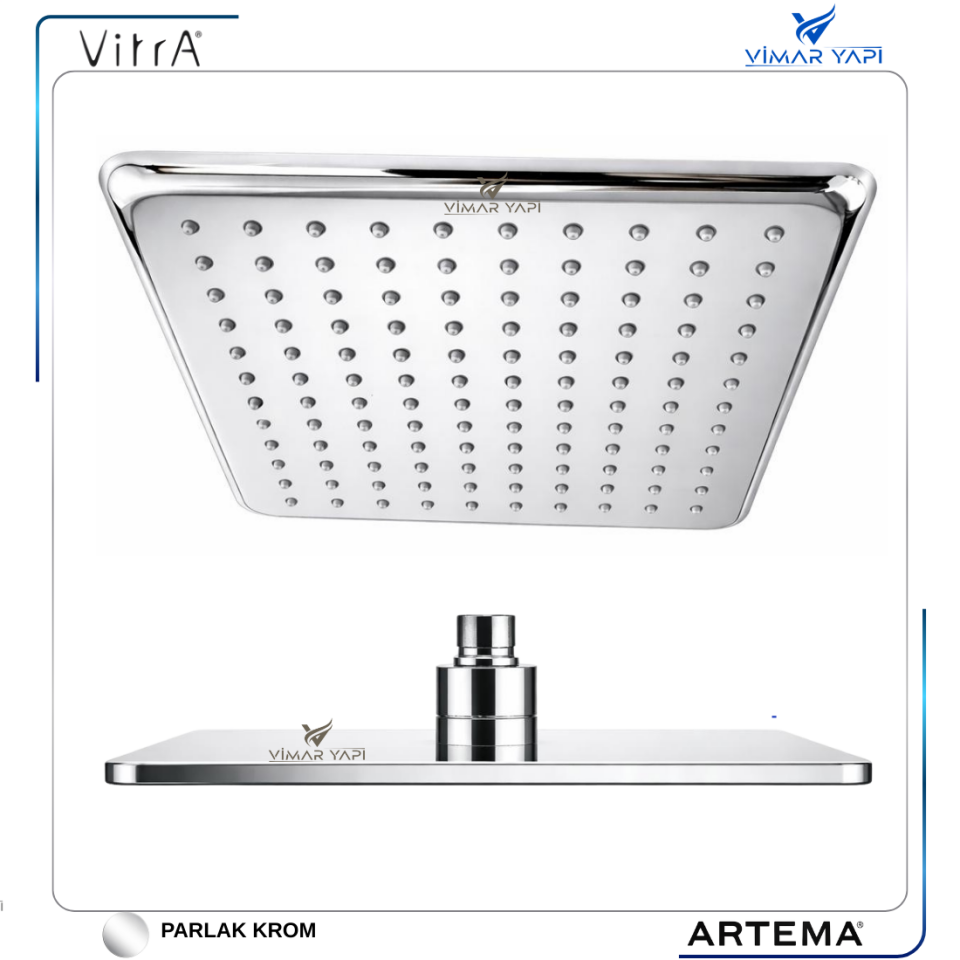 A3308001YP A45632STA Square Duş Başlığı, (28X28)