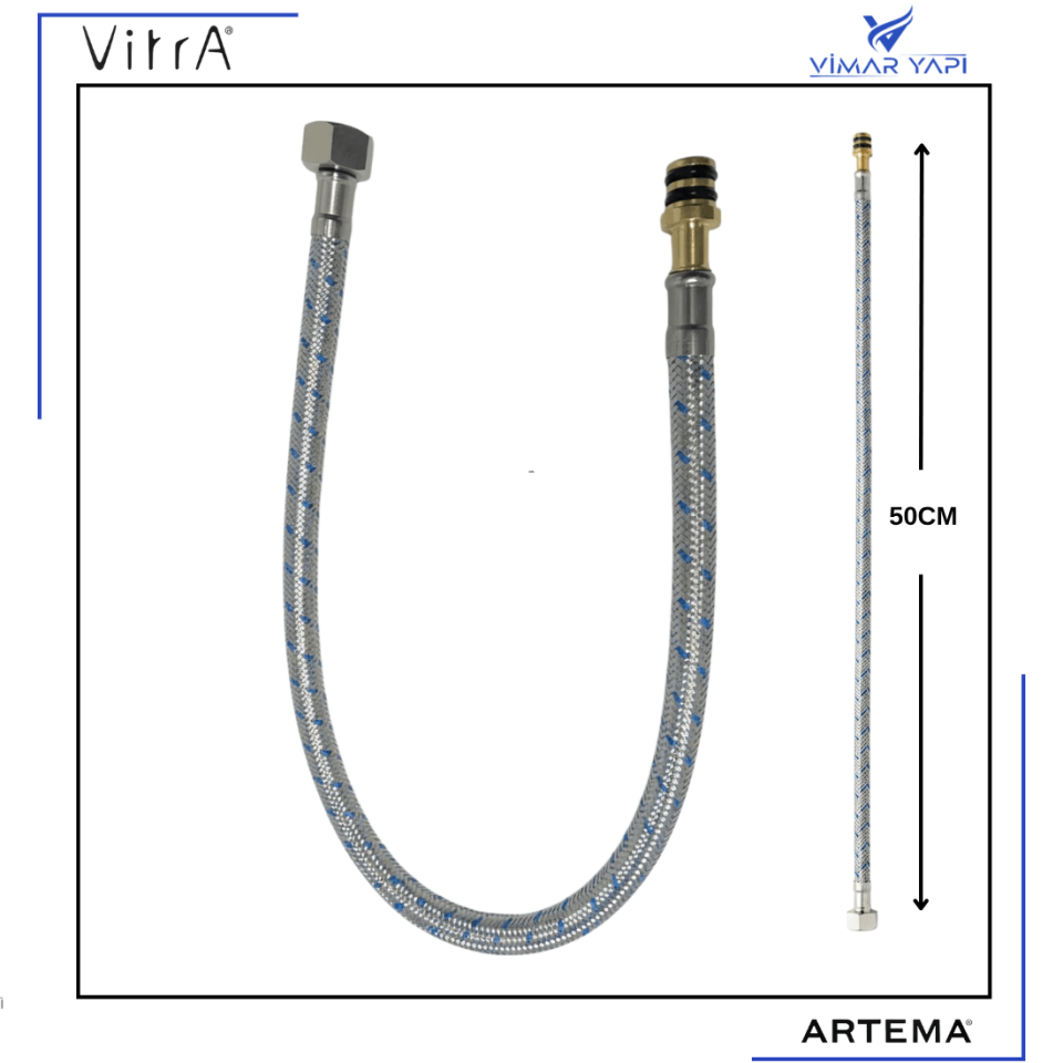 A3243596YP Fleks Mavi Q105xG3/8 L500 DN6 Ø8 Nipel