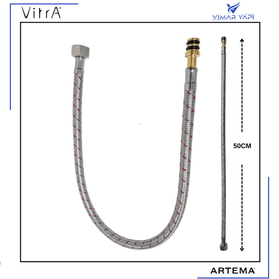 A3243598YP Fleks Kırmızı Q105xG3/8 L500DN6 Ø8 Nipel