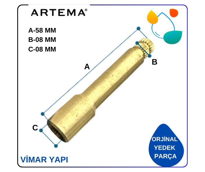 A2289440YP Ankastre Vana Mil Uzatma Parçası