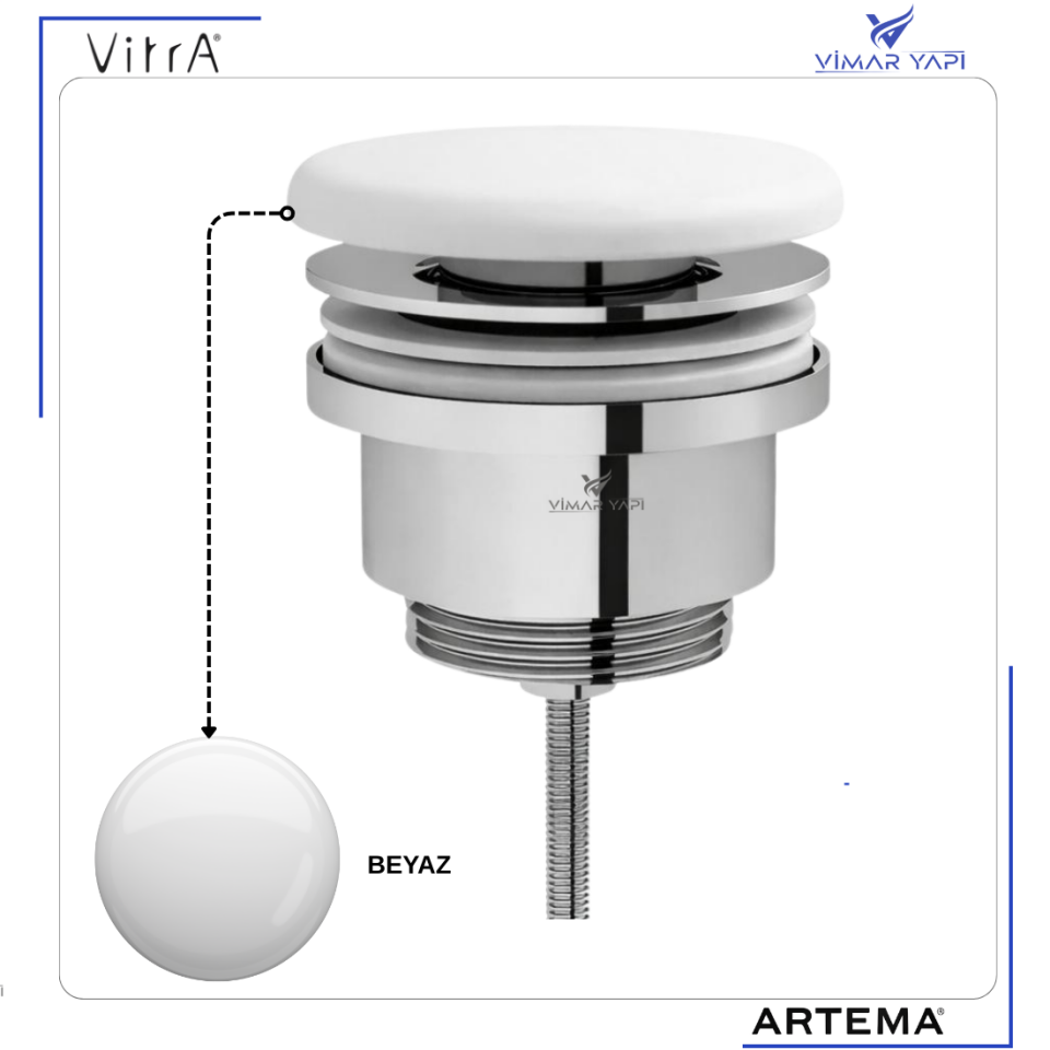 6398L003-7205 VitrA Seramik Tapalı Sifon Beyaz Üst grup