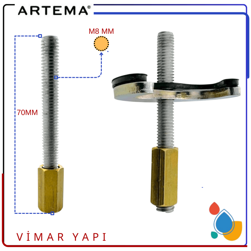 A33303YP Gr.Tespit Plaka+Saplama_M8/L=70