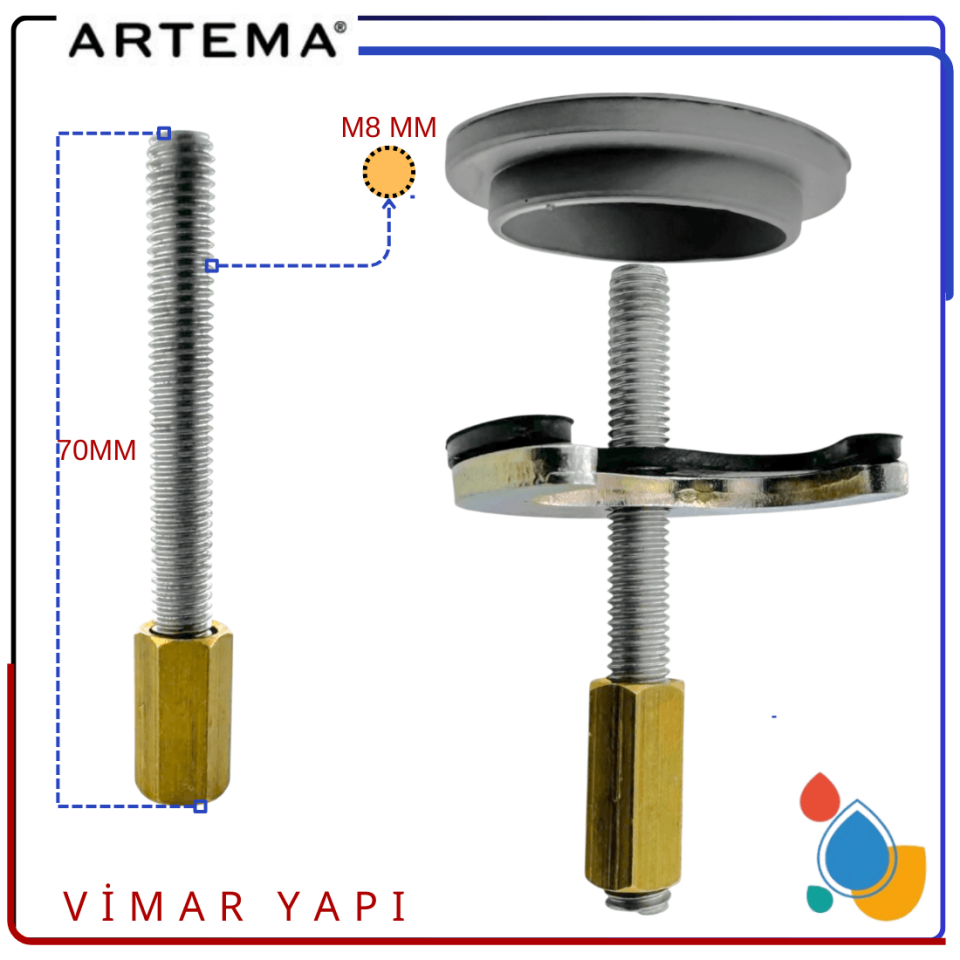 A33306YP:Gr.Tespit Plaka+Saplama_M8/L=70