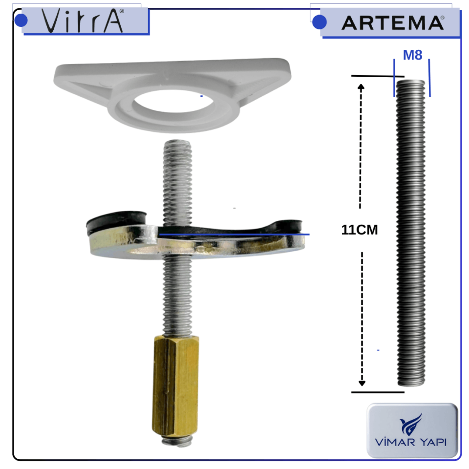 A33308YP Gr. Tespit Plaka+Saplama M8/L=110