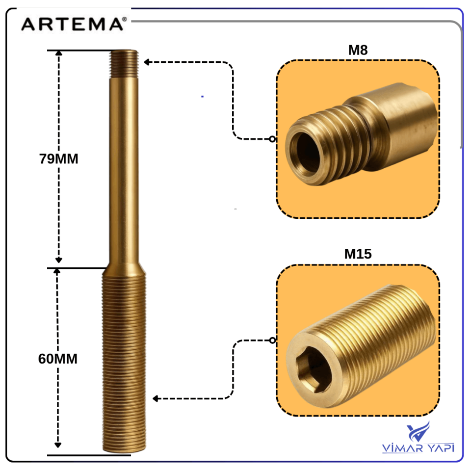 A2732140YP Tespit Saplaması M8x1/M15x1 (Yeni Seri)
