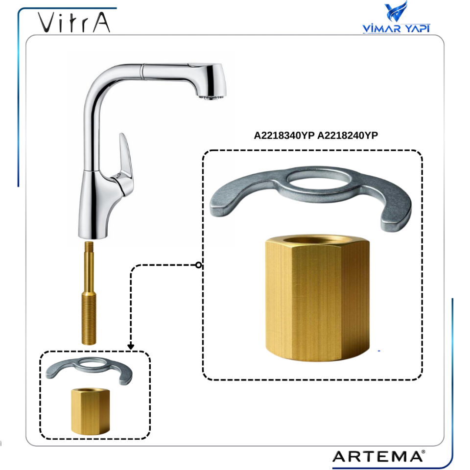 A2218340YP Tespit Plakası Pull Out A2218240YP Tespit Somunu M15x1