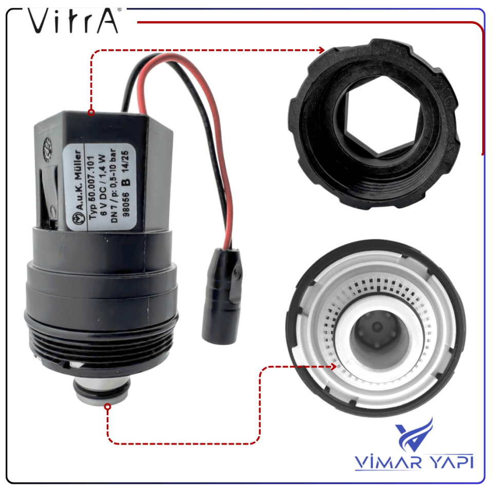 431283YP1TE VitrA Yeni Selenoid Valf ve Somun M28x1mm