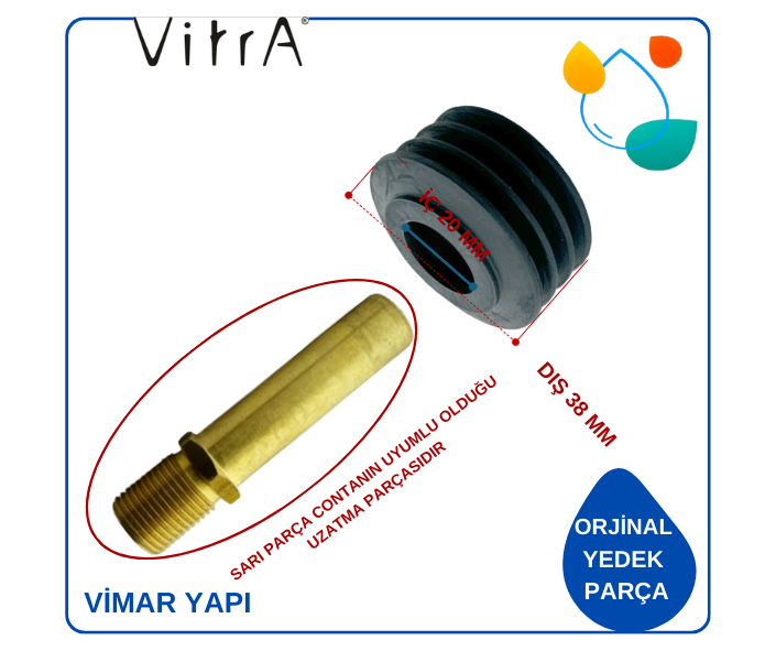 317144YP1TE VitrA-Pisuvar Temizsu giriş contası.