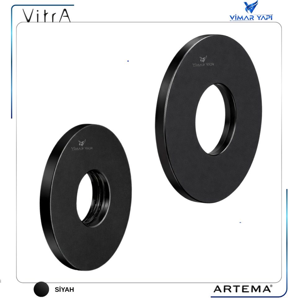 A2828992YP+A2828592YP Rozet Ø100 + Rozet Ø80 (Siyah)