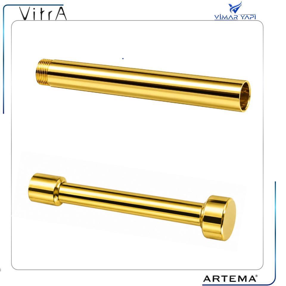 A2556474YP+A2556574YP Ankastre Banyo Bataryası Duş Kumandası Uzatma Seti Gold